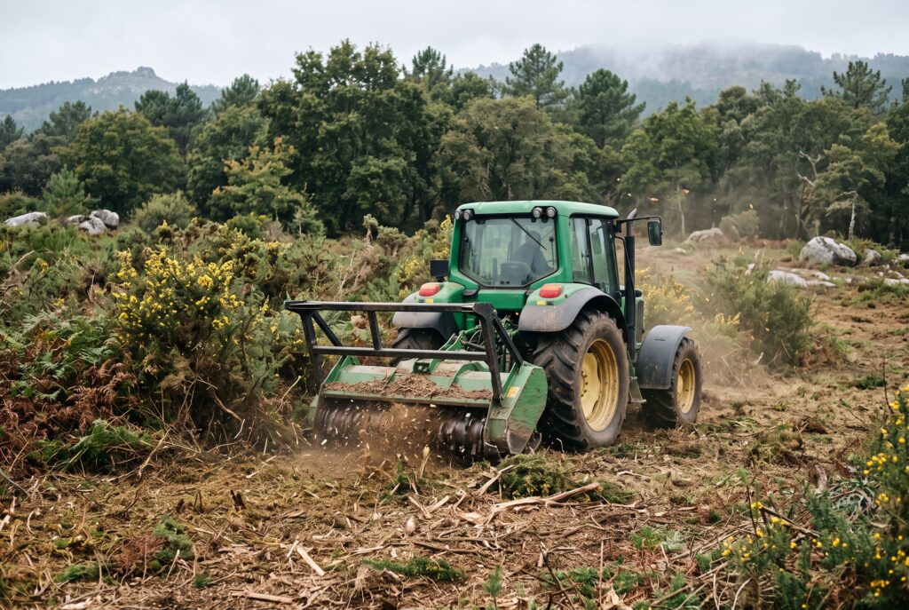 Desbroce mecanizado con tractor